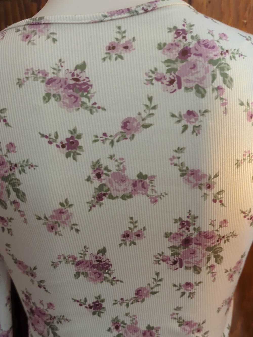 🌸 Floral Ribbed Long Sleeve Crop Top – Size Small - Picture 6 of 11